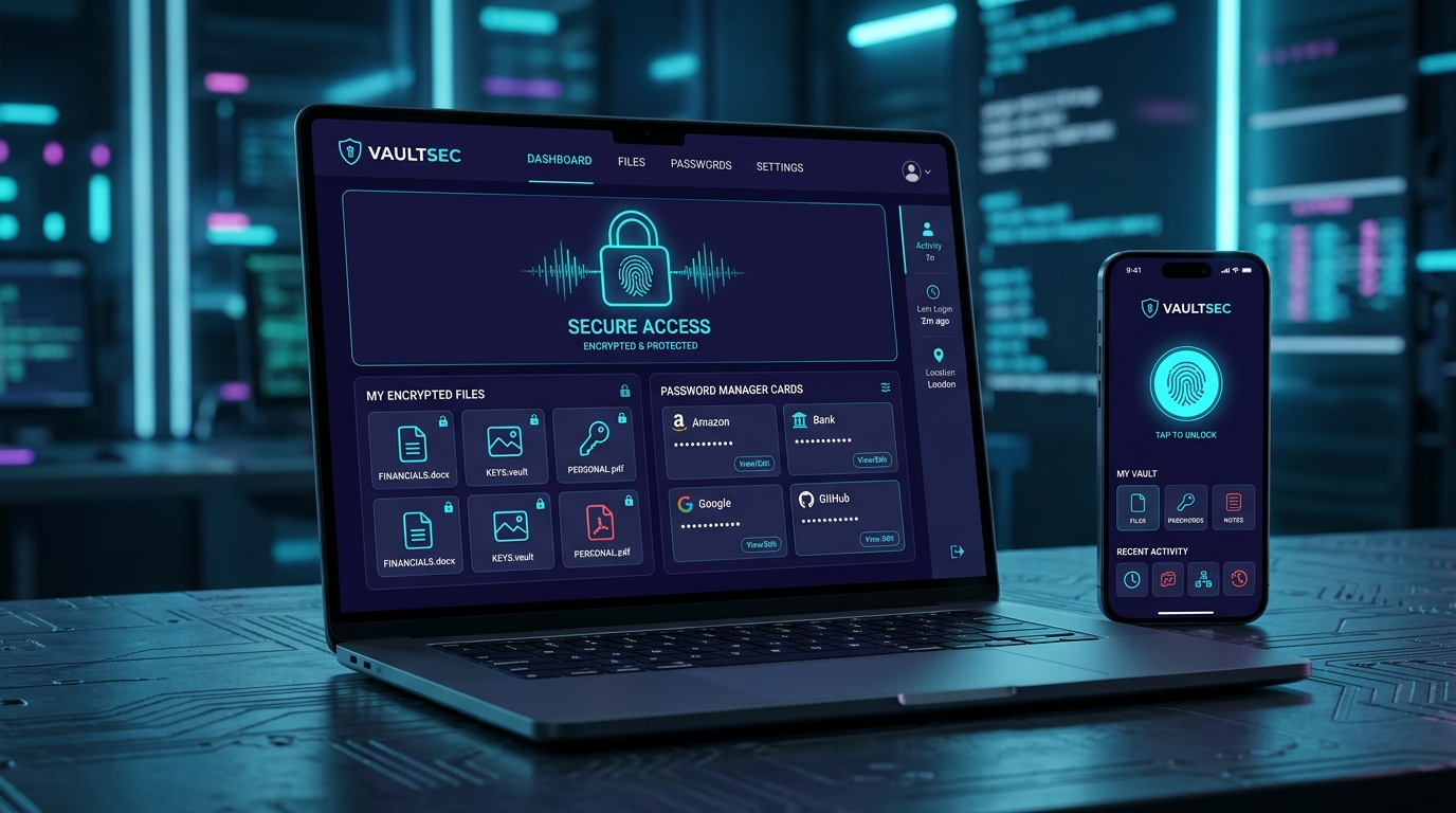 DigitalVault encrypted document and password storage platform