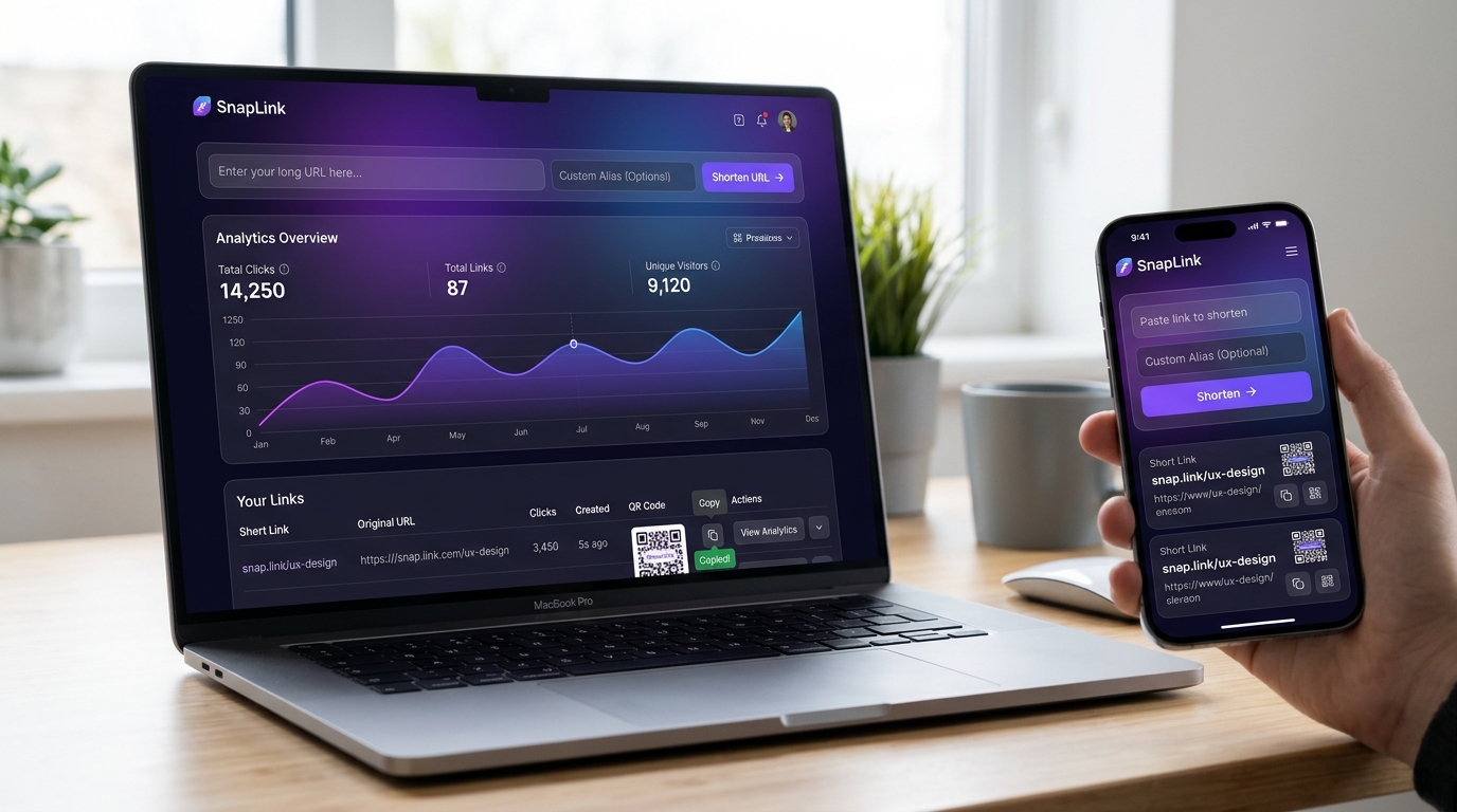 SnapLink cloud URL shortener and link analytics platform